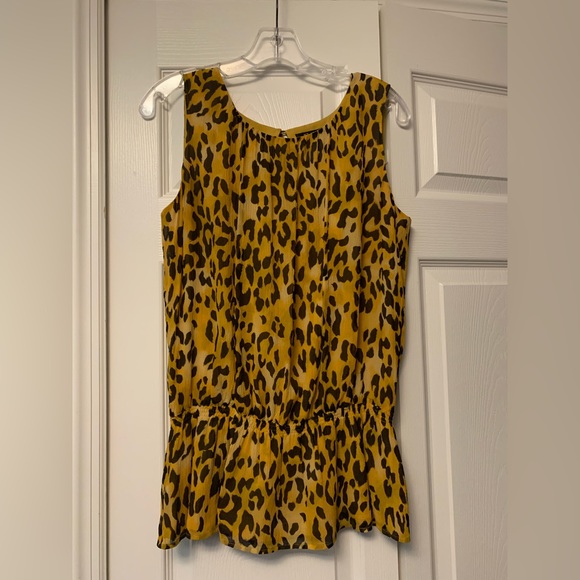 St. John Tops - St. John Yellow Leopard Print Sleeveless Tank